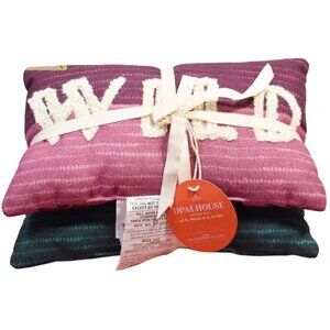 2 Opalhouse Jungle Mini Decorative Pillows Wild Text & Botanical Print 8" x 13"